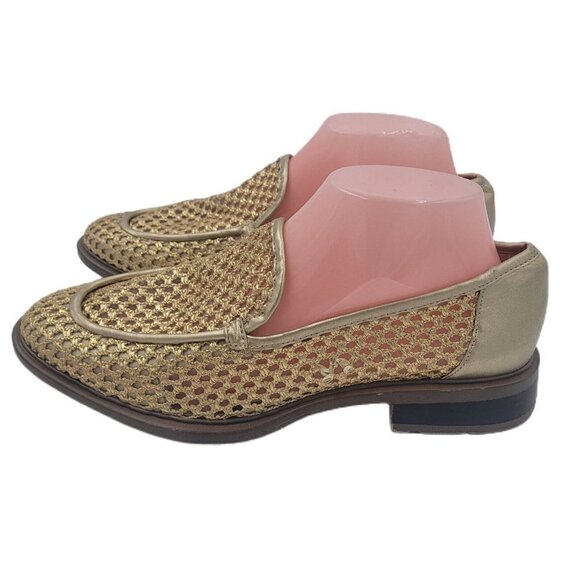 NEW Franco Sarto Eda 2 Slip On Loafer in Gold Fabric Women's Shoe Size 8.5 - Picture 1 of 11